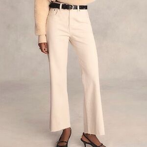 J. Crew Mid-rise relaxed kickout jean Size 34 Ecru Wash NWT 100% Cotton
